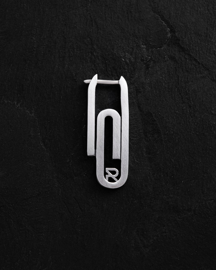 Einzelohrstecker CLIP in Sterlingsilber