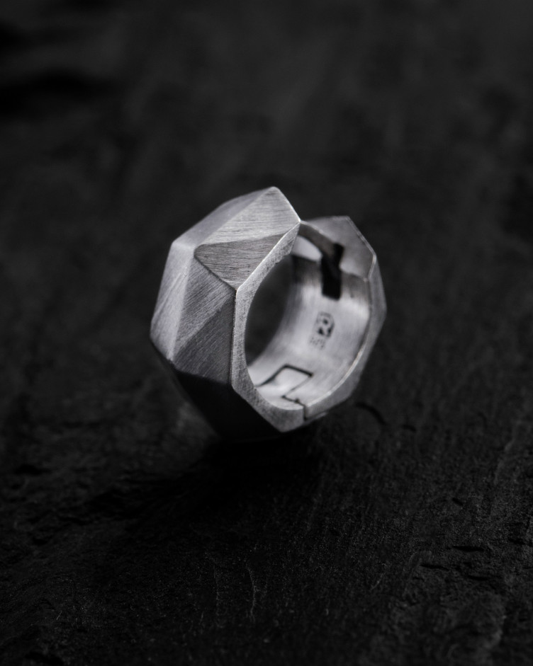 Einzelohrstecker FACETS in Sterlingsilber 3