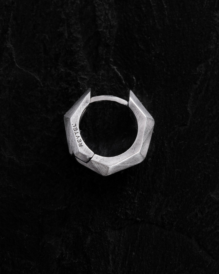 Einzelohrstecker FACETS in Sterlingsilber 4