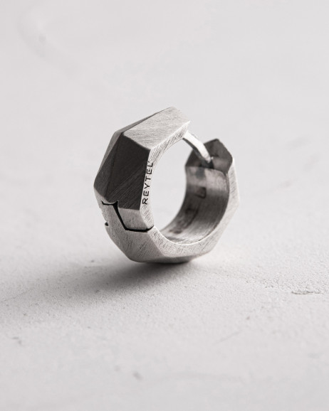 Einzelohrstecker FACETS in Sterlingsilber 2