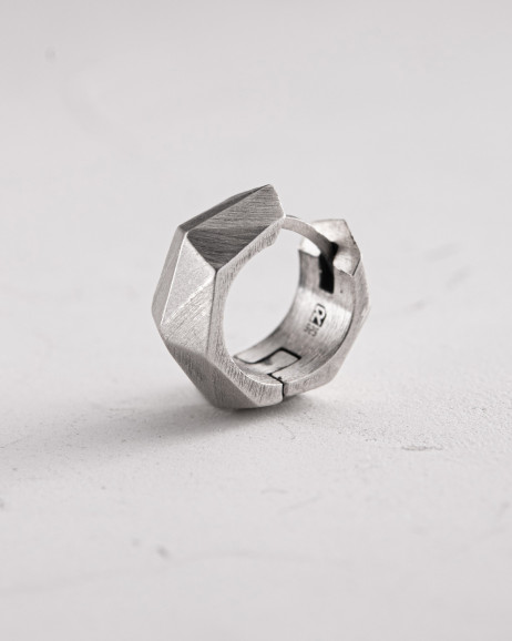 Einzelohrstecker FACETS in Sterlingsilber