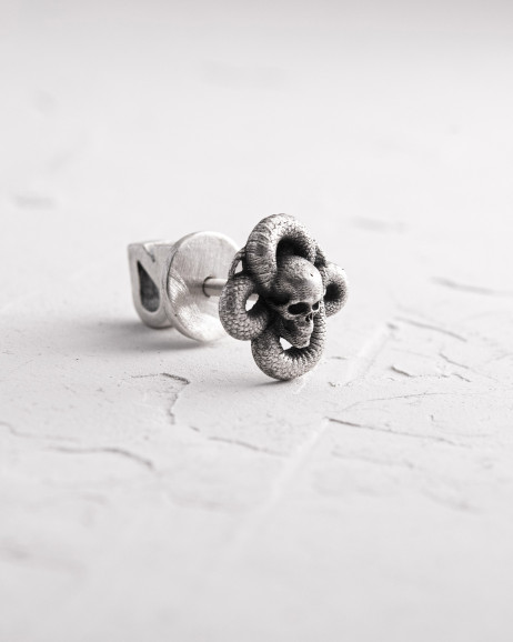 Einzelohrstecker MORTE SERPENS in Sterlingsilber 3