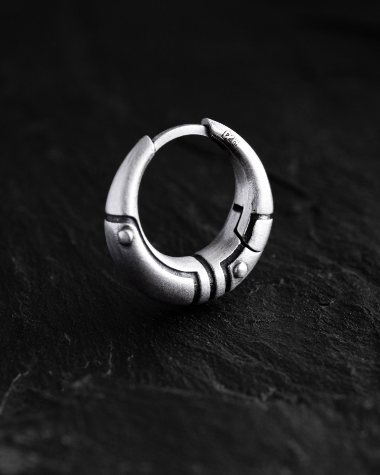 Ohrring - Ring AXE in Sterlingsilber 6