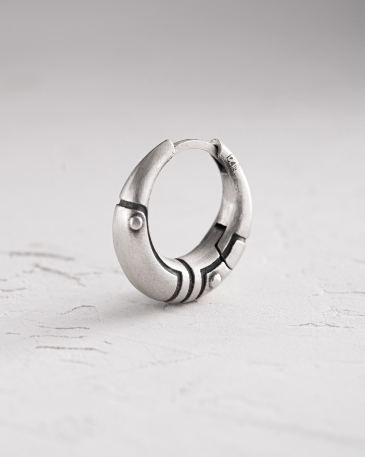 Ohrring - Ring AXE in Sterlingsilber