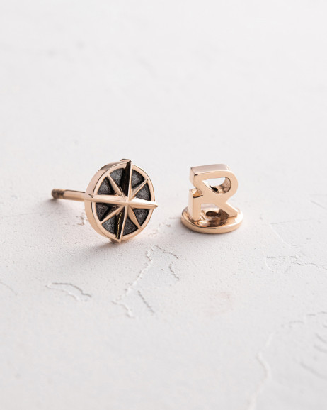 Einelohrstecker COMPASS (585er Gelbgold) 6