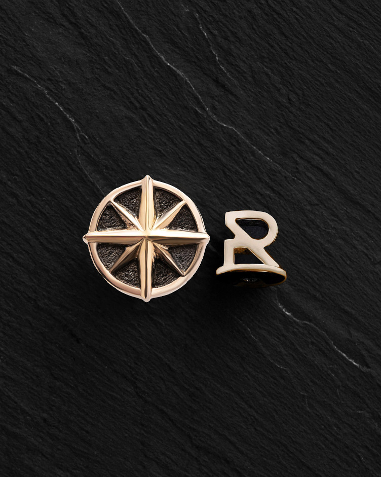 Einelohrstecker COMPASS (585er Gelbgold)