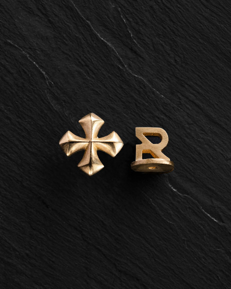 Einelohrstecker CROSS PATTÉE (Gelbgold)