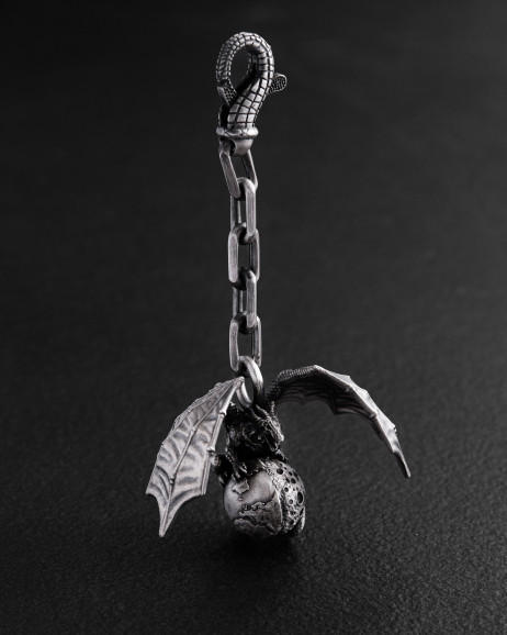 Schlüsselanhänger DRACO MUNDI in Sterlingsilber