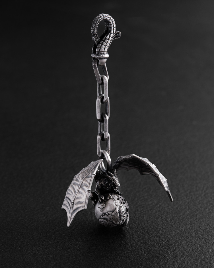 Schlüsselanhänger DRACO MUNDI in Sterlingsilber